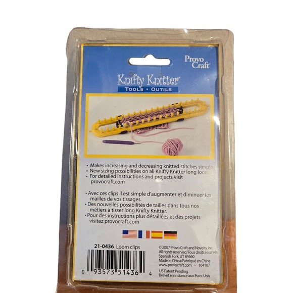 Provo Craft Knifty Knitter Loom Clips Includes 2 Purple Clips - Picture 3 of 3